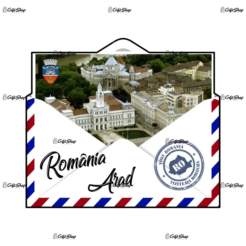 Arad romania, plic, magnet frigider mgs097